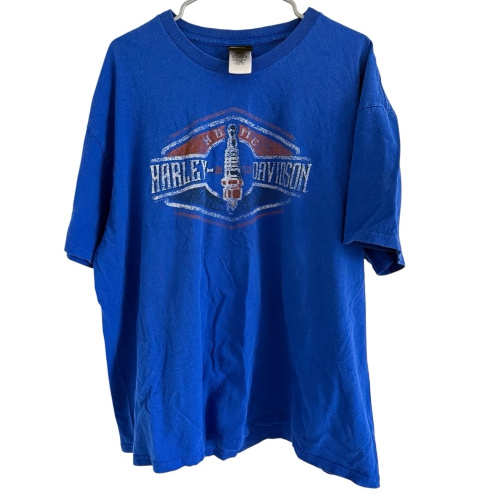 Harley Davidson Six Bends Fort Myers Florida Graphic T-Shirt 2XL Blue Biker Tee